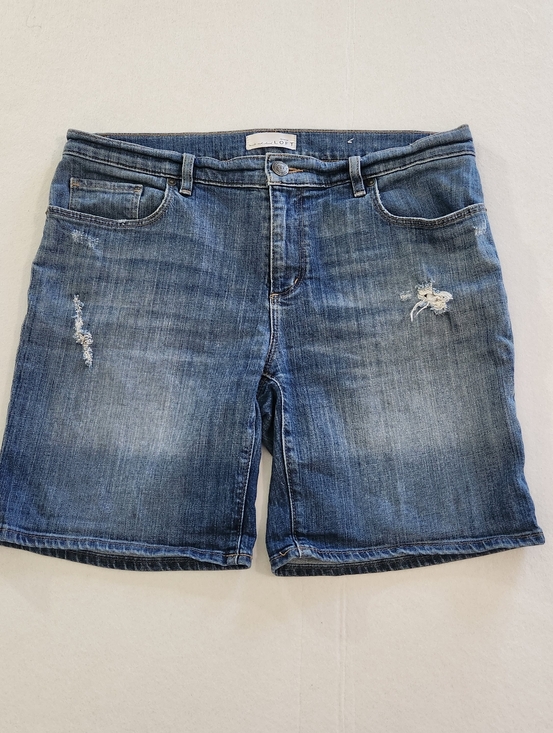 LOFT Pants - LOFT Distressed Denim Bermuda Shorts - Blue Size 29